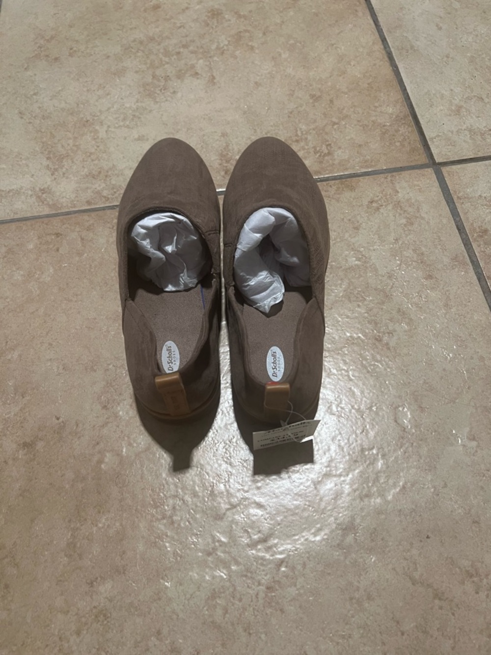 Taupe Suede Slip-On Loafers - Picture 3 of 12